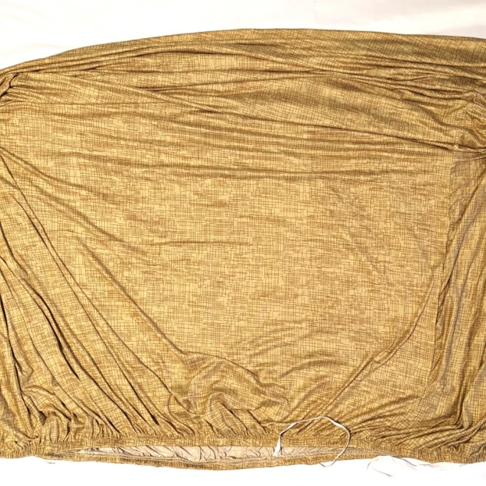 Sofa Guards 3-Seater Sofa Loveseat Stretch Slip Cover Gold/Brown Geometric Print